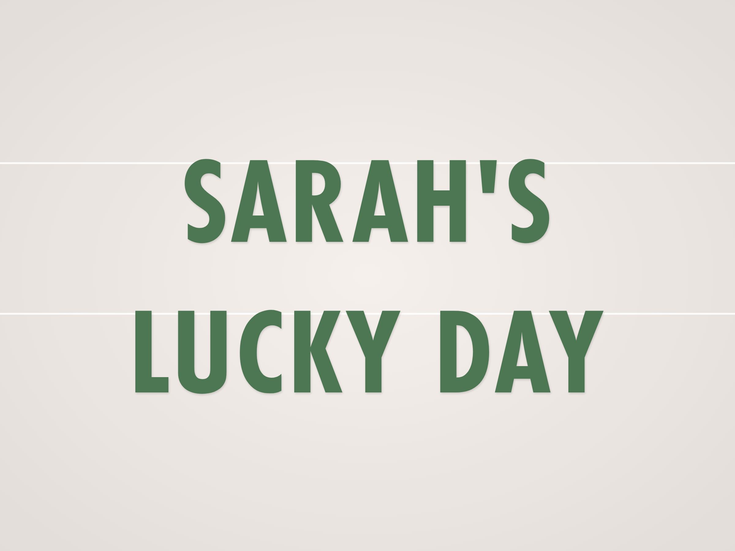 Sarah's Lucky Day Banner