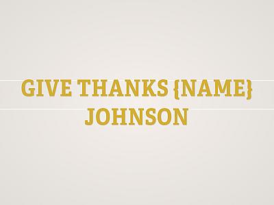 Give Thanks {name} Banner