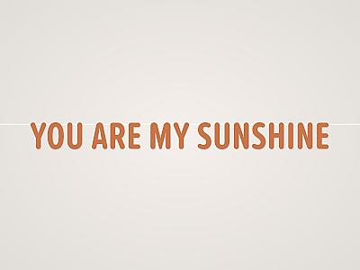 You Are My Sunshine Banner