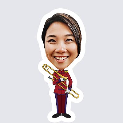 Female Band Trombone Player topper body