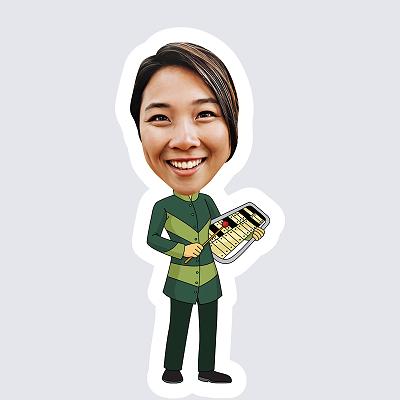 Female Band Xylophone Player topper body