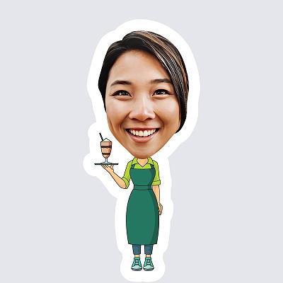 Female Barista topper body