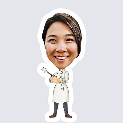 Female Chef topper body