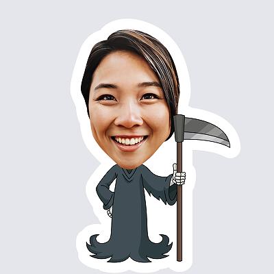 Female Grim Reaper topper body