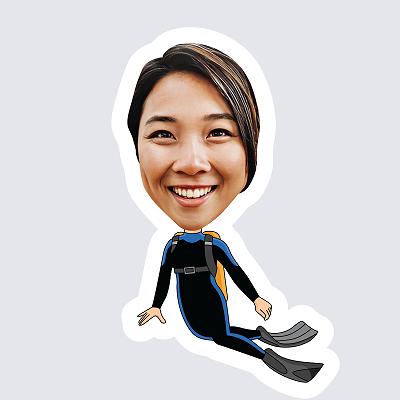 Female Scuba Diver topper body