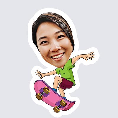 Female Skateboarder topper body