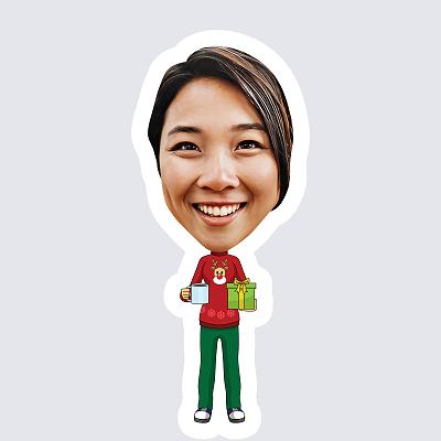 Female Wearing Christmas Clothes topper body