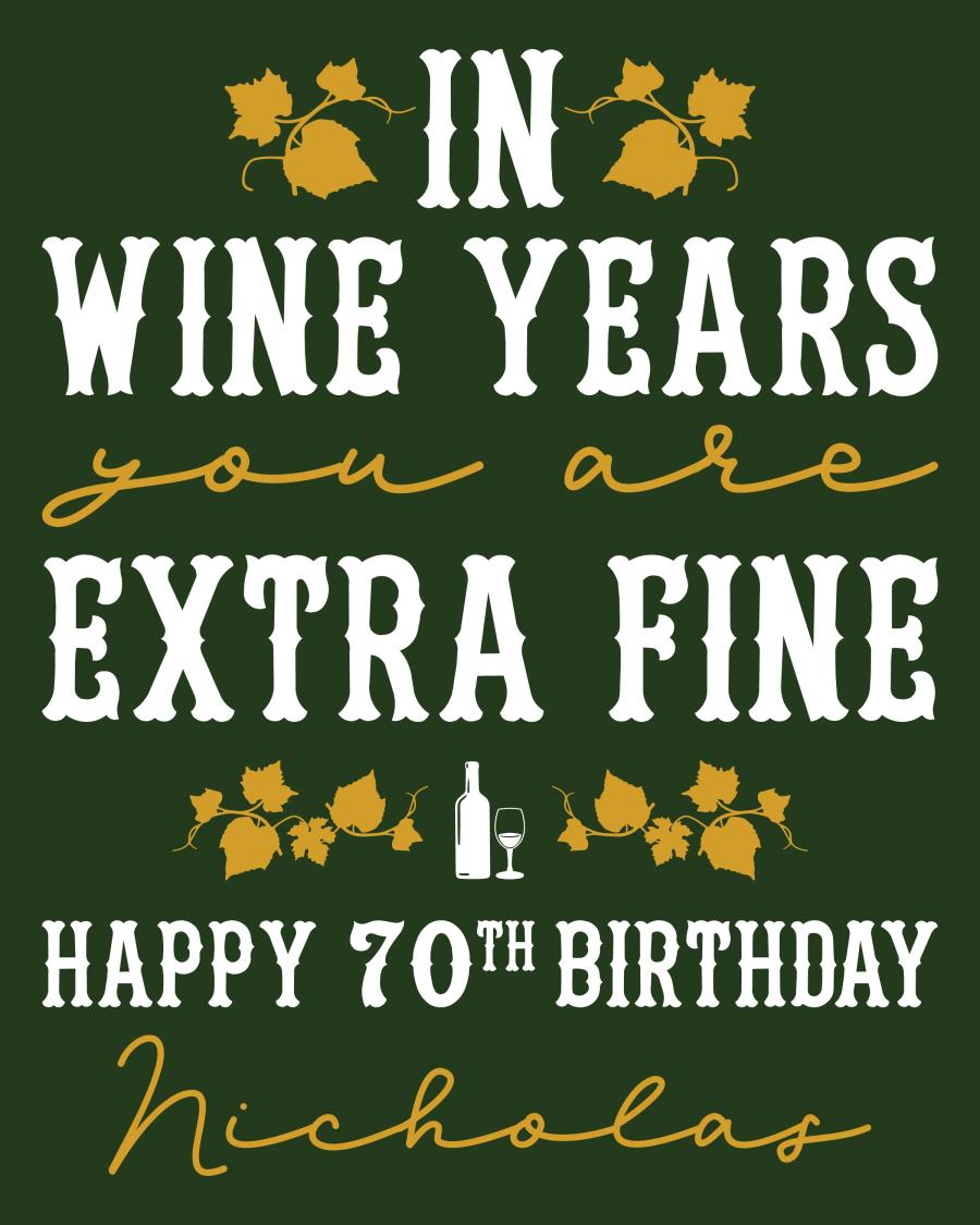 Wine Years Extra Fine flat label design