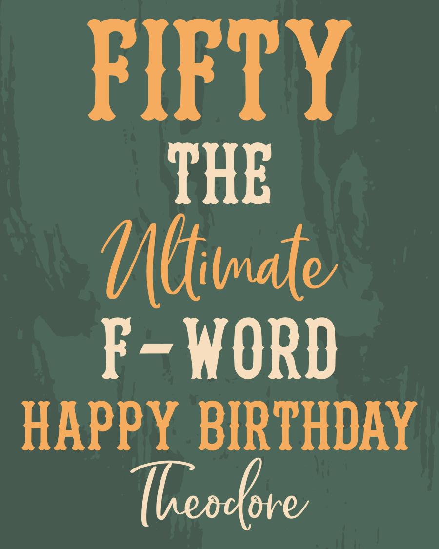 Fifty The F-Word flat label design