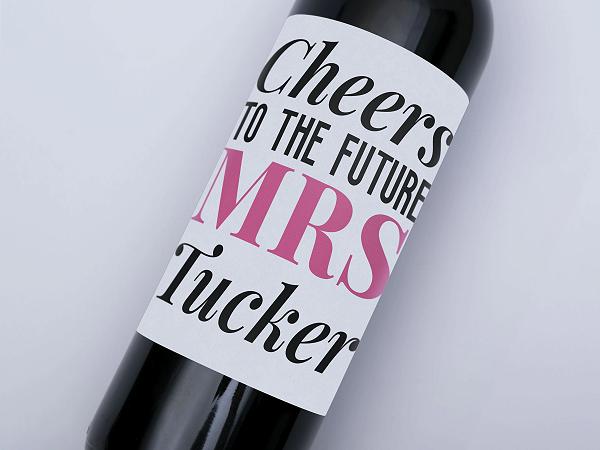 Future Mrs. Bold wine bottle label
