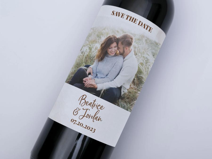Save The Date Photo on bottle