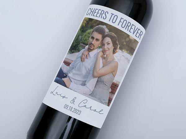 Cheers To Forever wine bottle label
