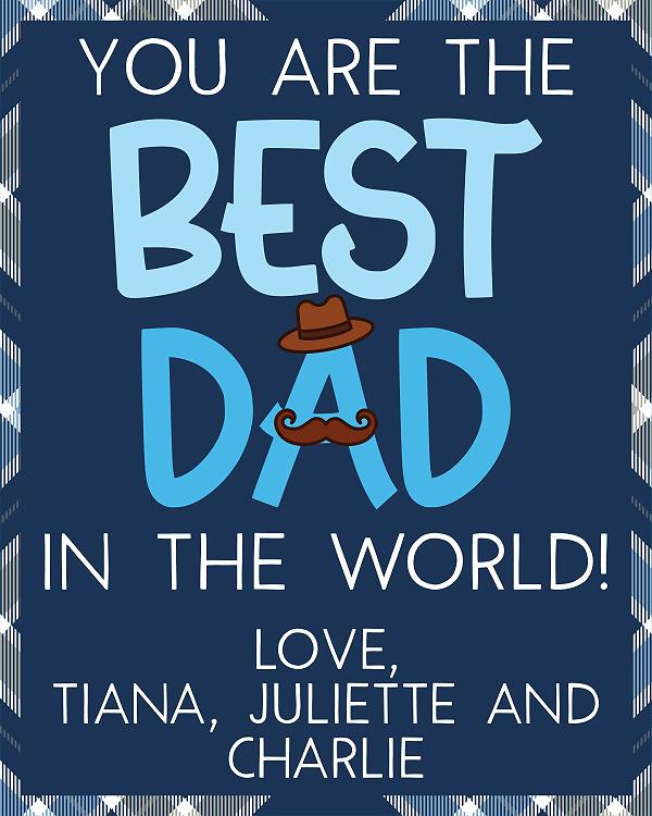 Best Dad World label design