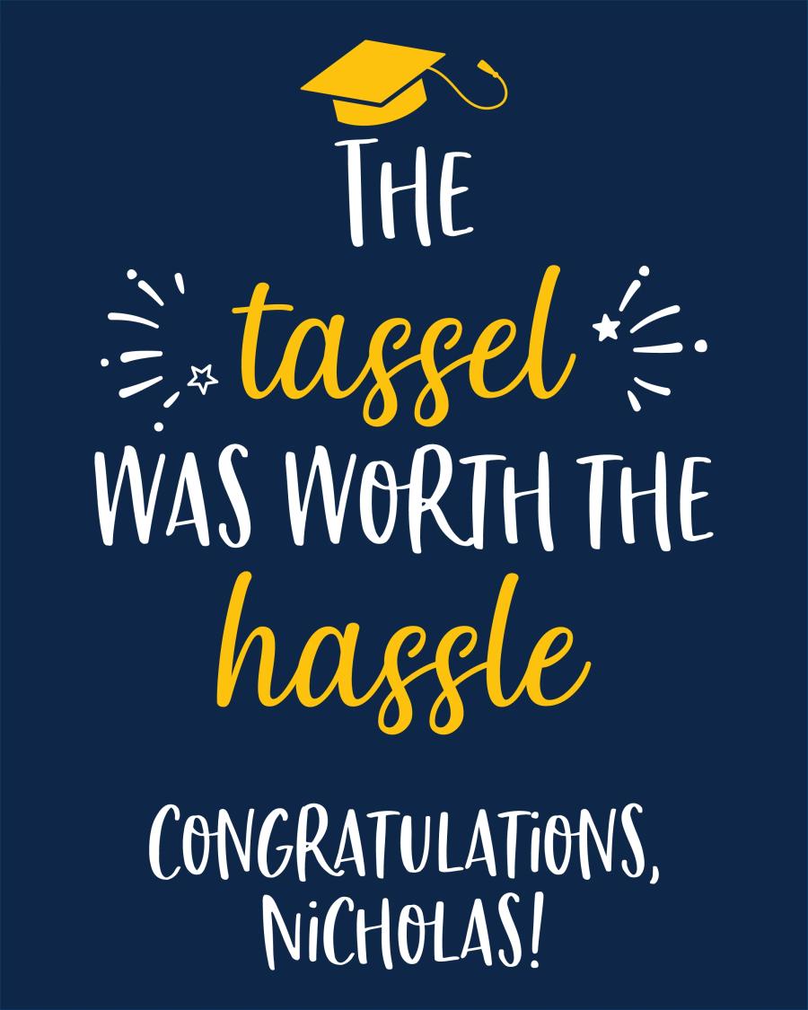 Tassel Worth Hassle flat label design