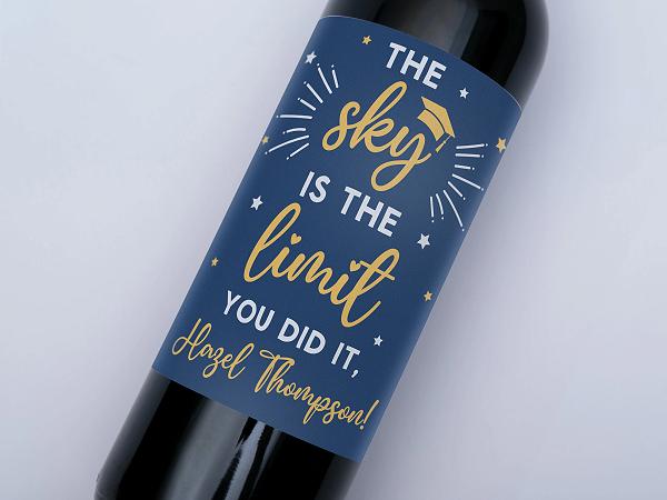Sky Is The Limit wine bottle label