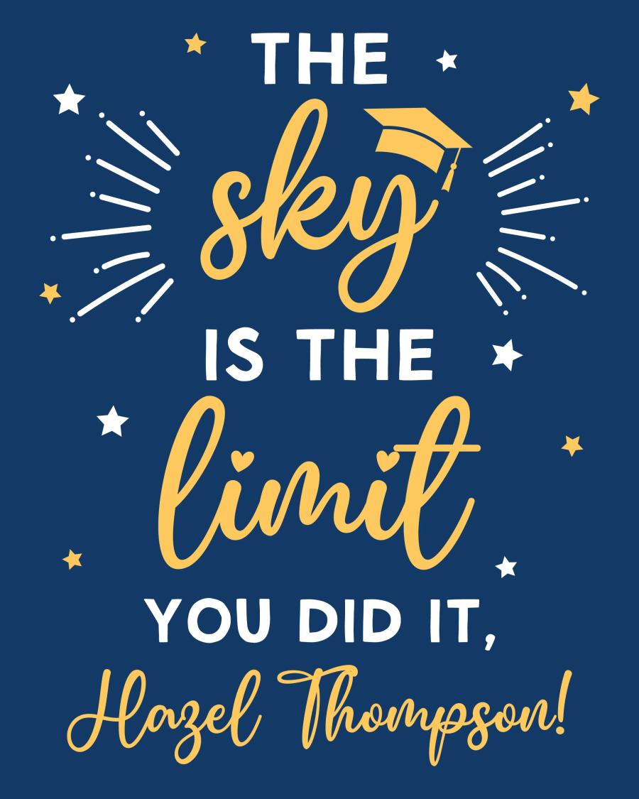 Sky Is The Limit flat label design