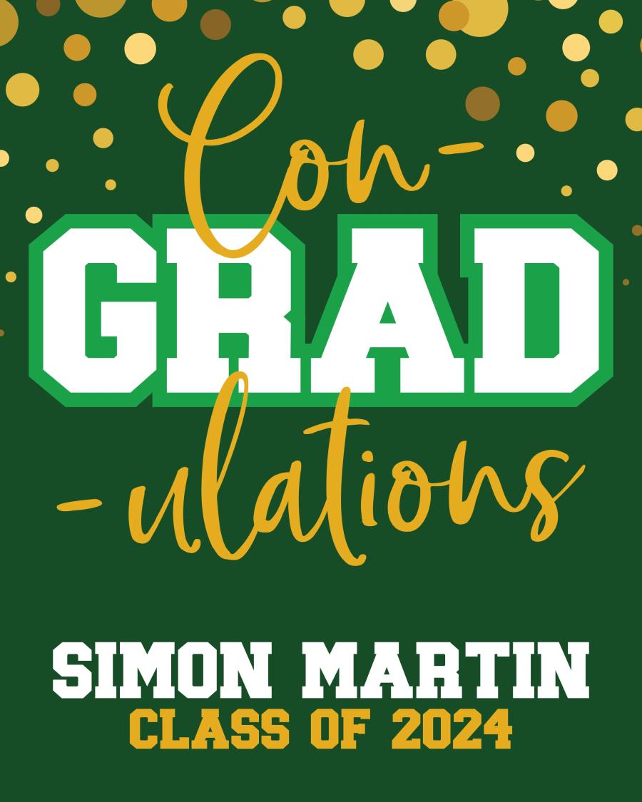 ConGRADulations Gold flat label design