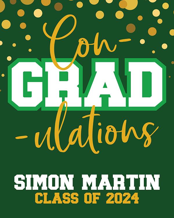 ConGRADulations Gold label design