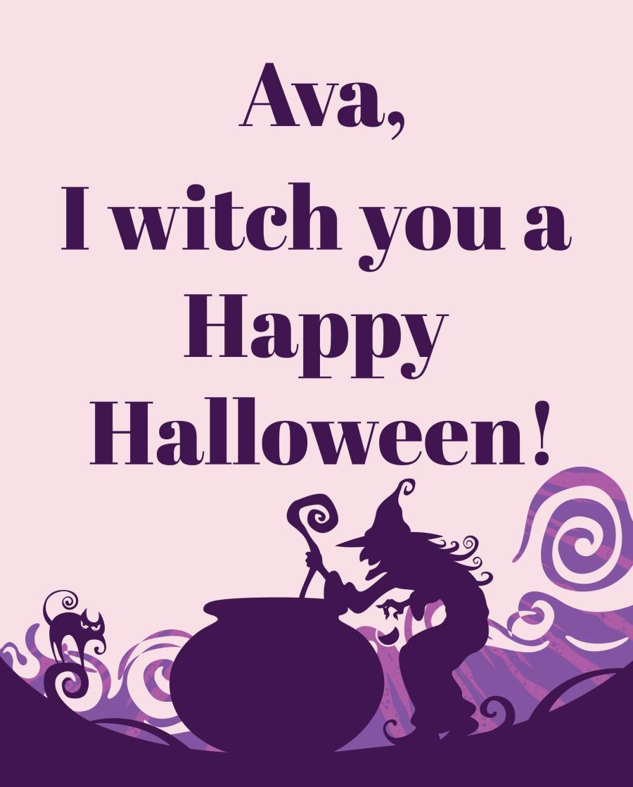 Witch You Well flat label design
