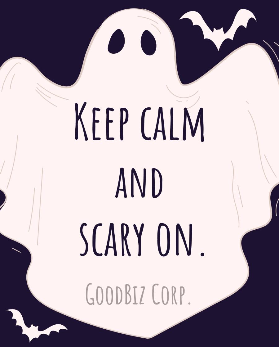 Keep Calm Ghost flat label design