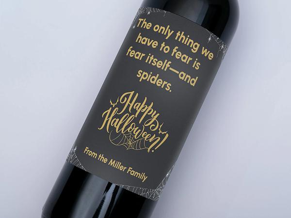 Fear and Spiders wine bottle label
