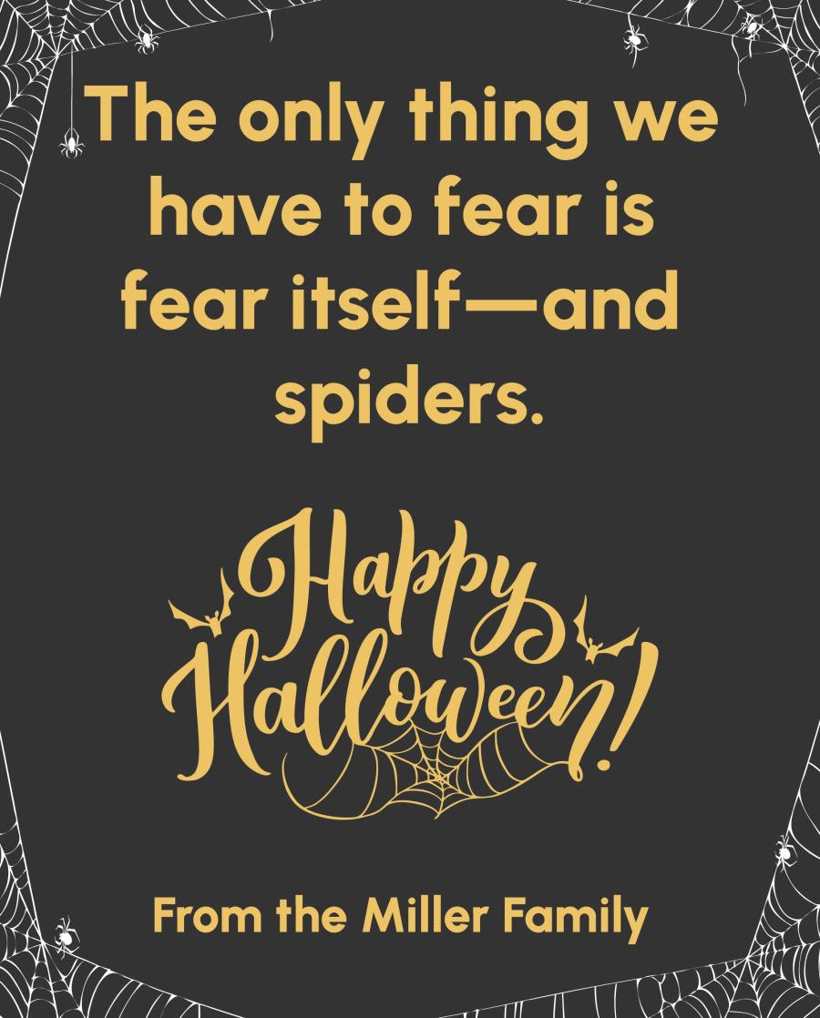 Fear and Spiders flat label design