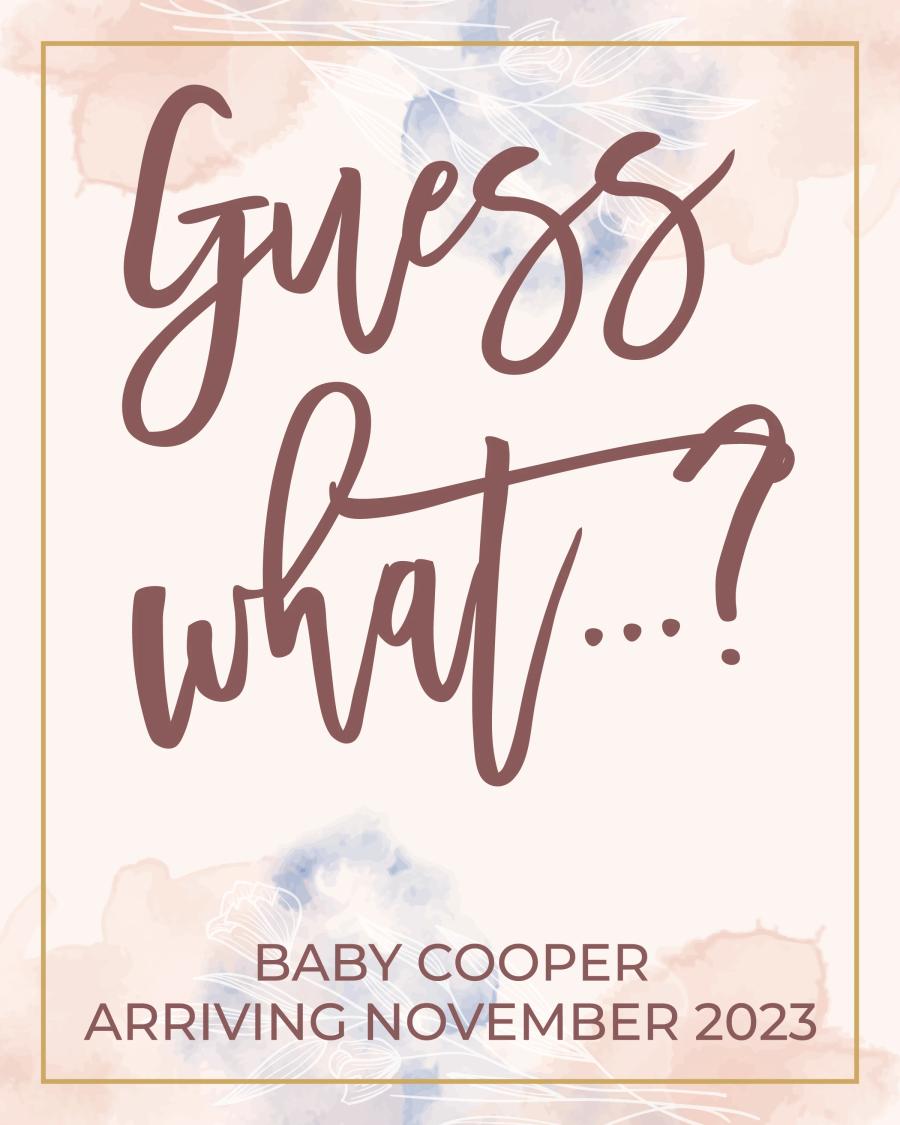 Guess What Watercolor flat label design