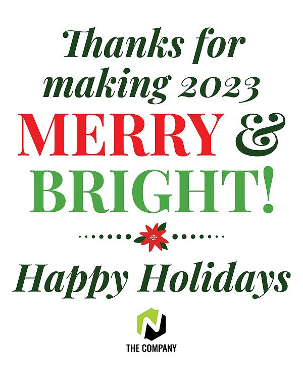 Merry and Bright Thanks label design