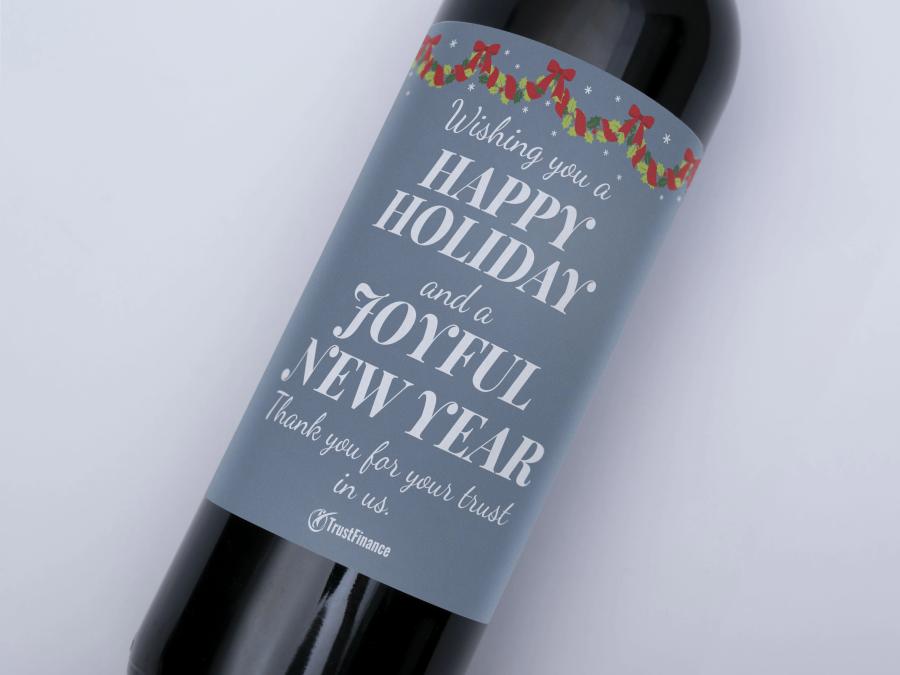 Holly and New Year on bottle