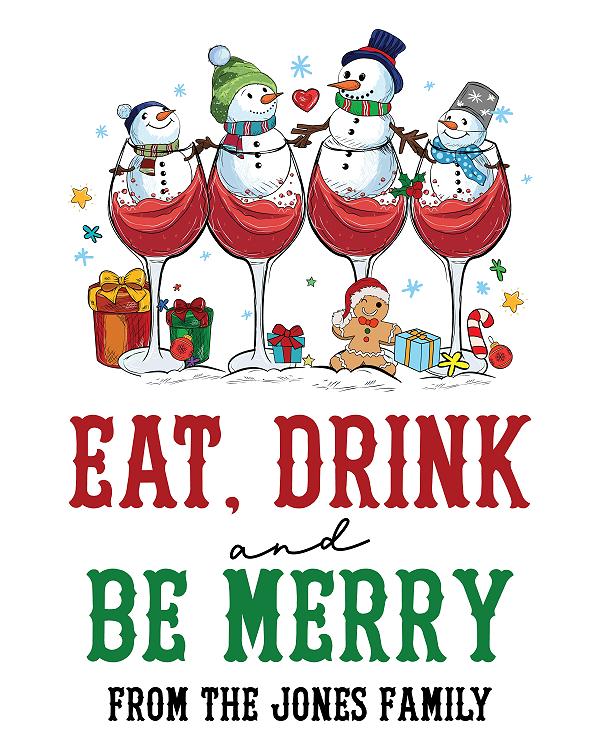 Snowman Wine Cheer label design