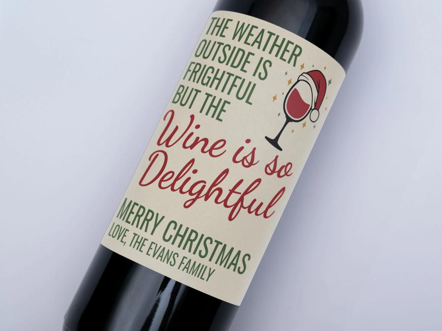 Wine Is Delightful on bottle