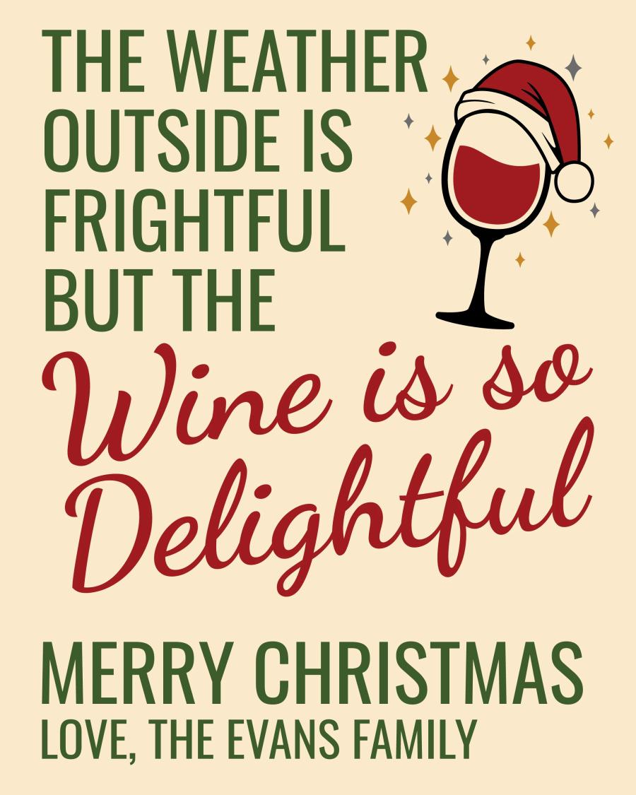 Wine Is Delightful flat label design