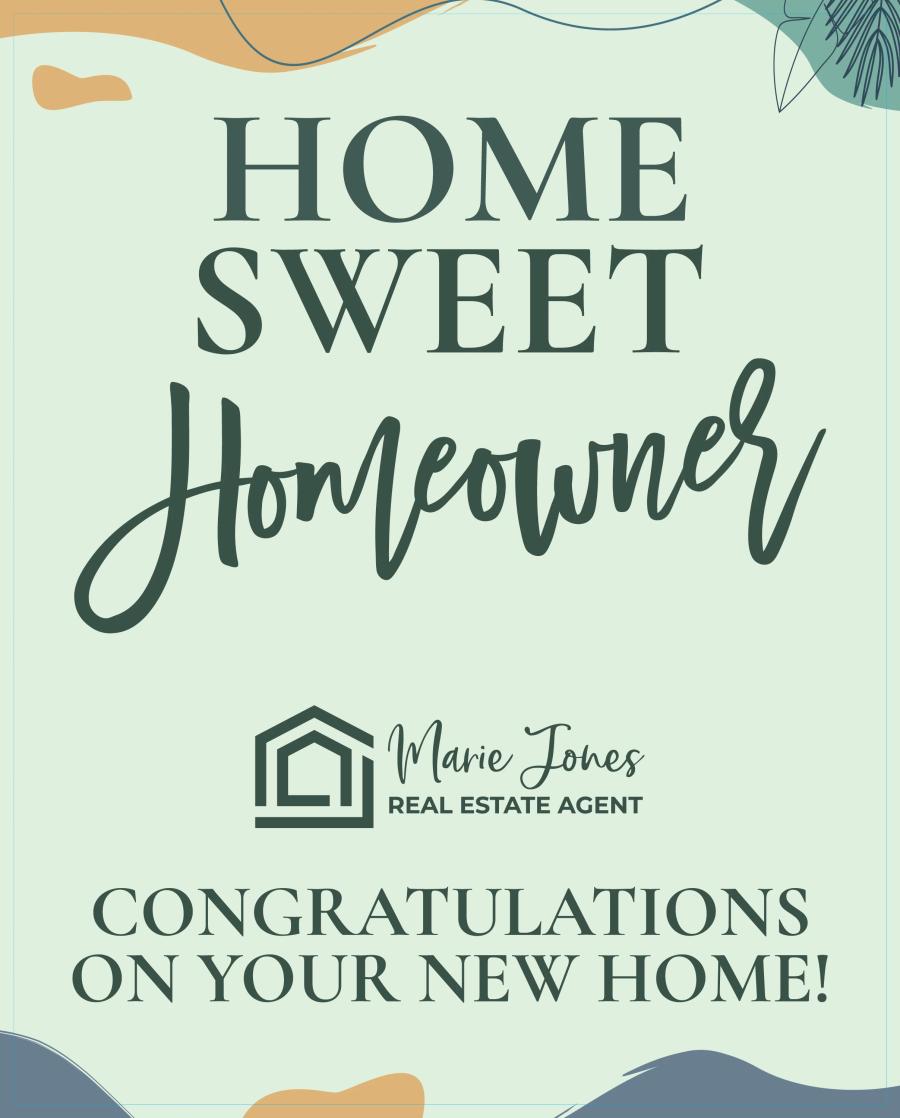 Home Sweet Homeowner flat label design