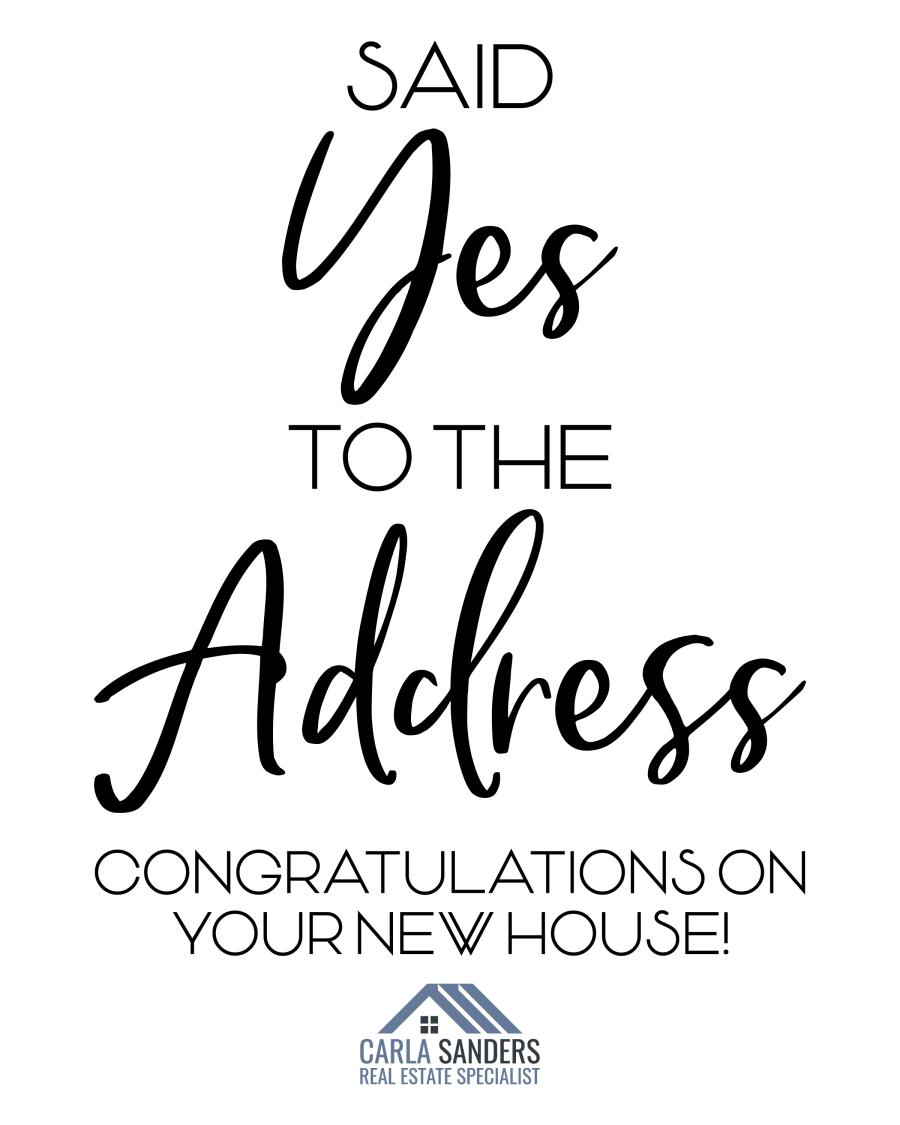 Said Yes to Address flat label design