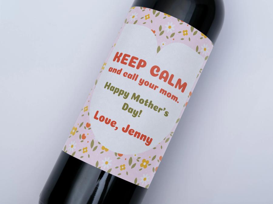 Keep Calm Call Mom on bottle