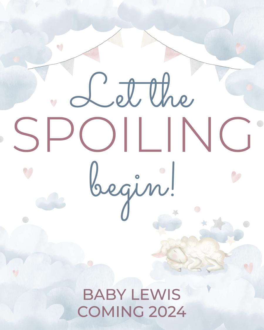 Let the Spoiling Begin flat label design