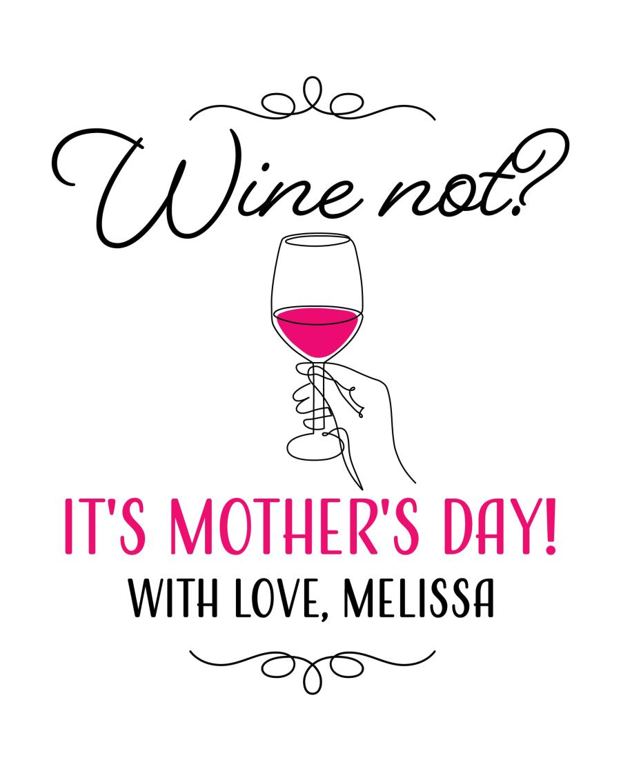 Wine Not Mom flat label design