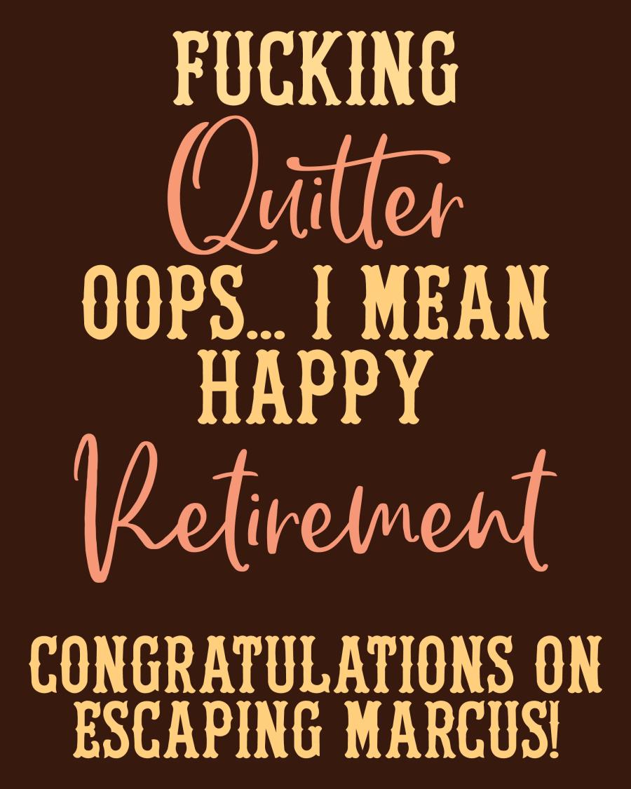 Quitter Dark Humor Label flat label design