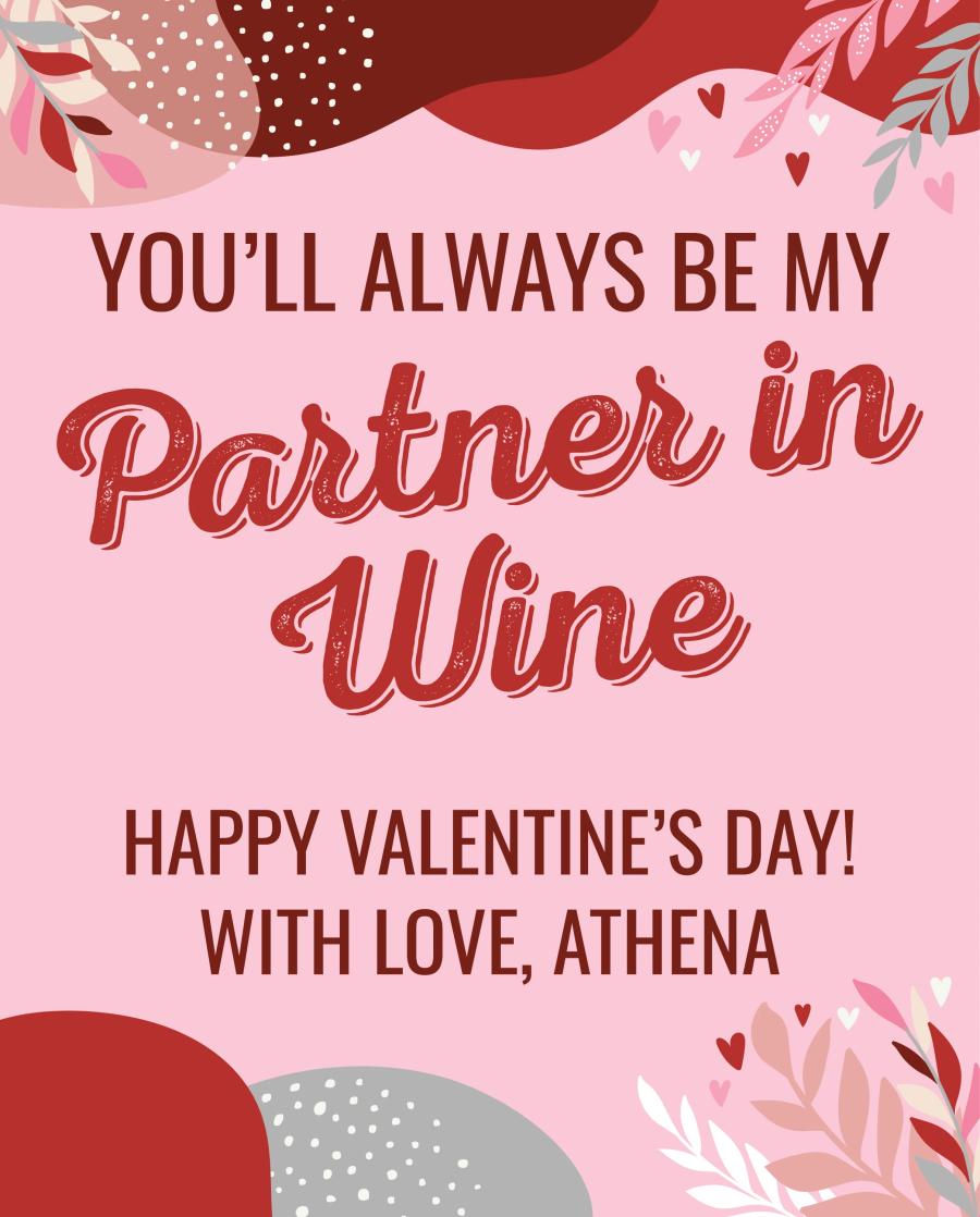 Partner in Wine flat label design