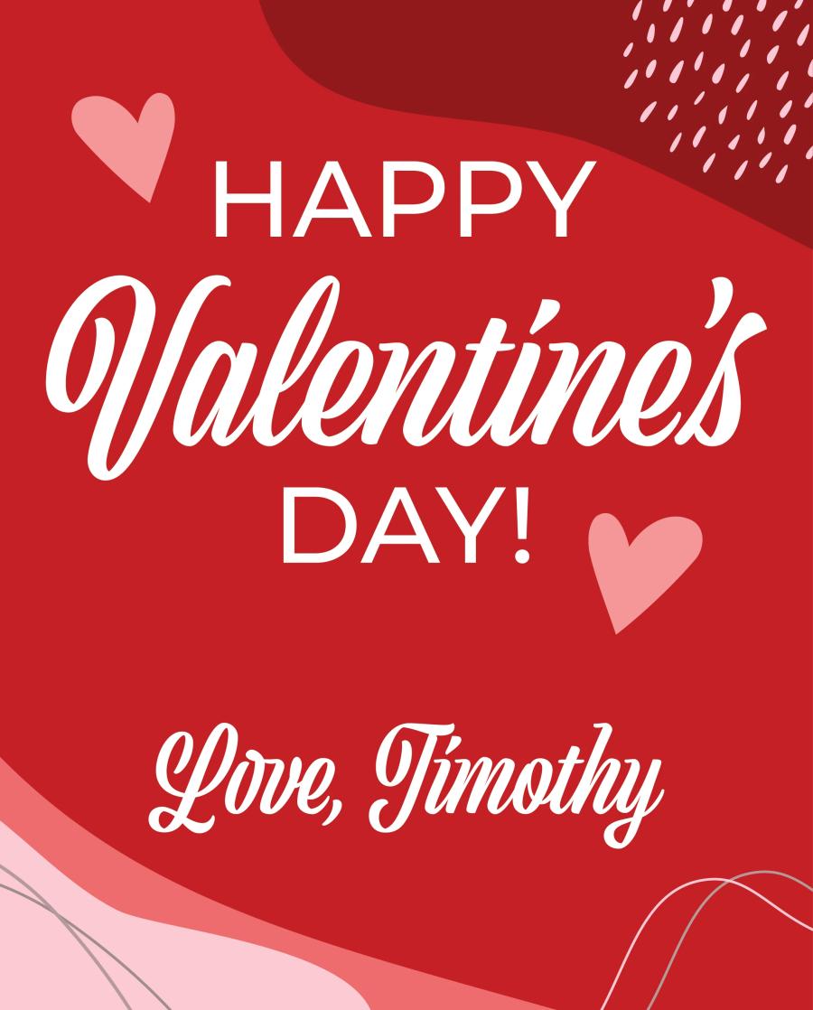 Bold Red Romance flat label design