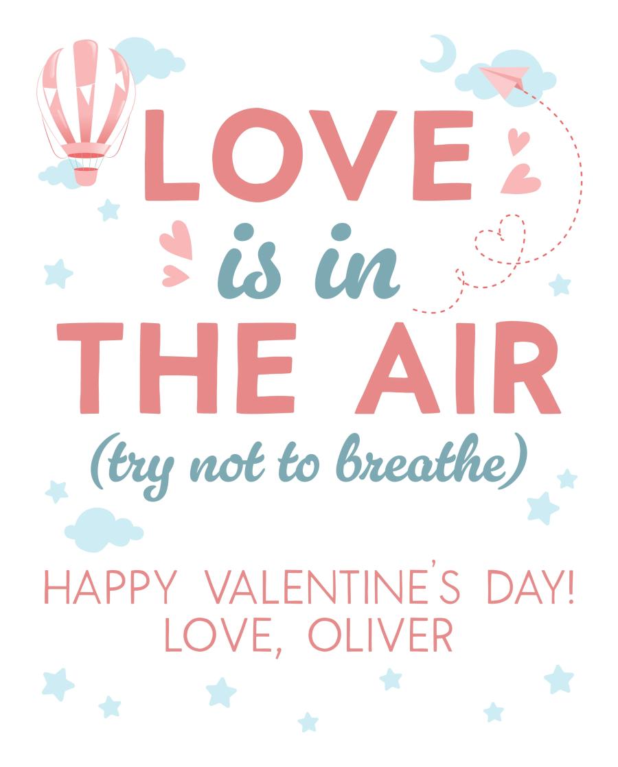 Love Is In The Air flat label design
