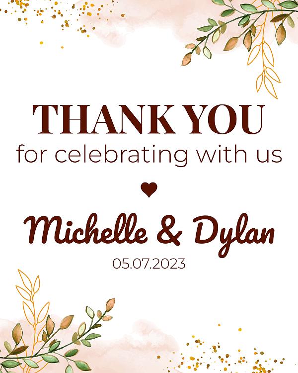 Botanical Thank You label design