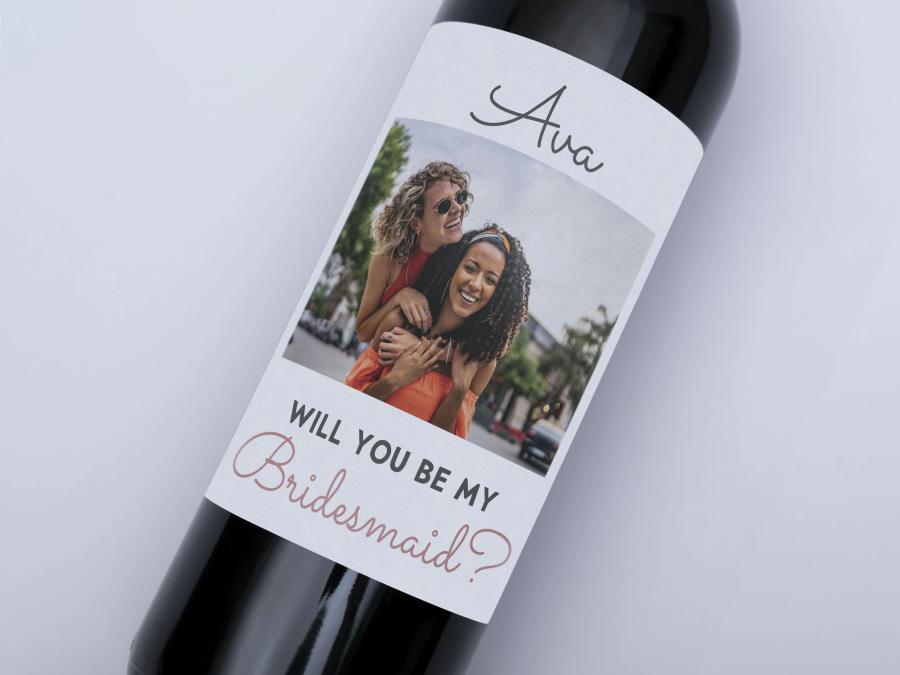 Bridesmaid Photo Ask on bottle