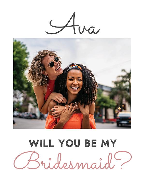 Bridesmaid Photo Ask label design