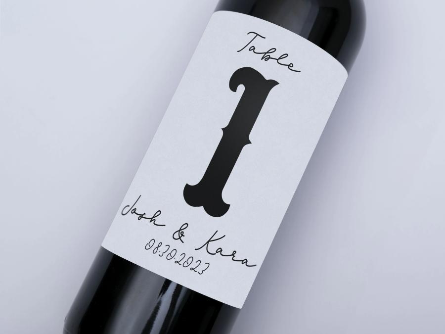 Classic Table Number on bottle
