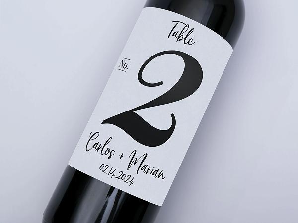 Modern Script Table wine bottle label