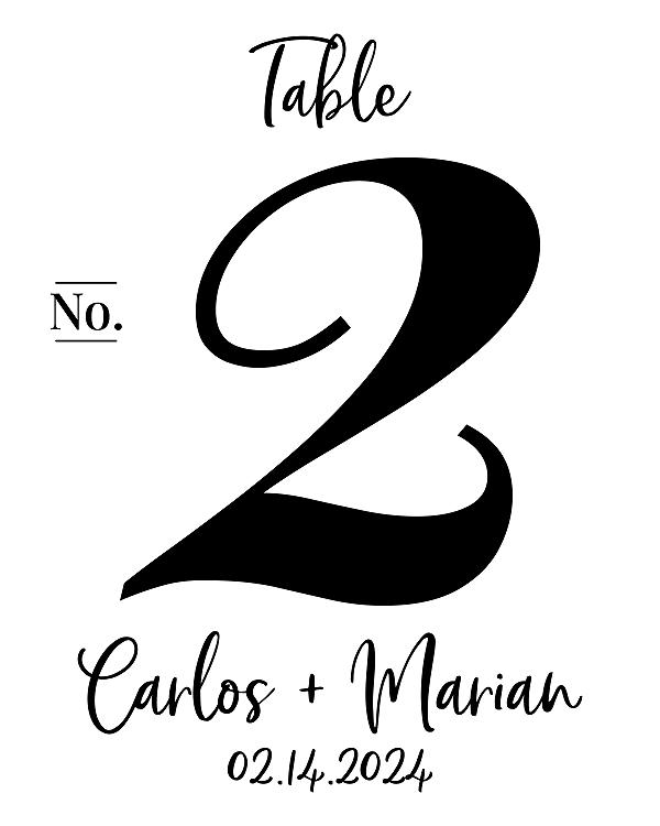 Modern Script Table label design