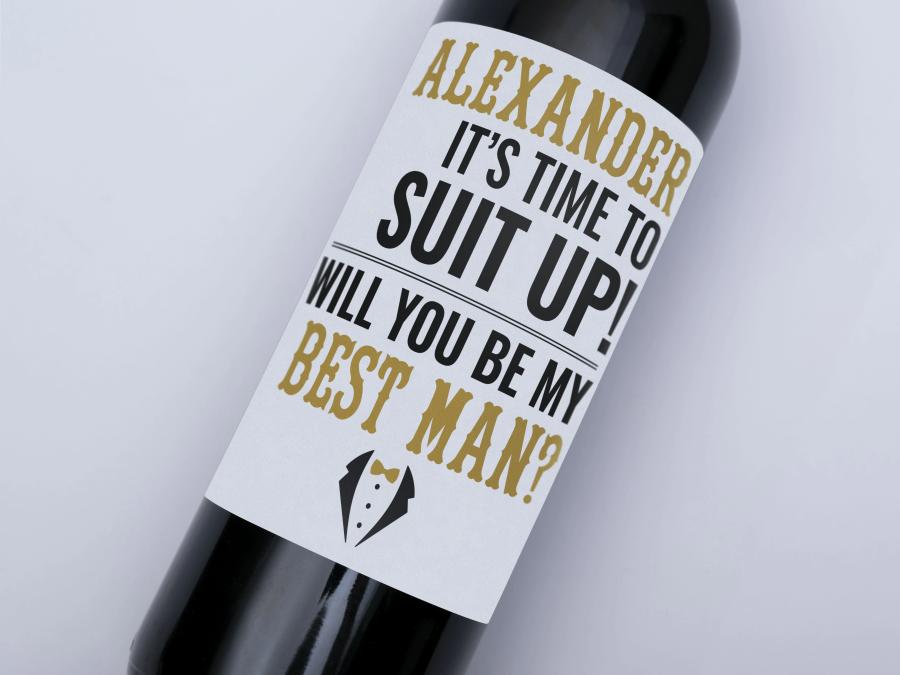 Suit Up Best Man on bottle