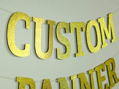 Custom "Slab Serif" Banner - All caps, bold font, large wide letters
