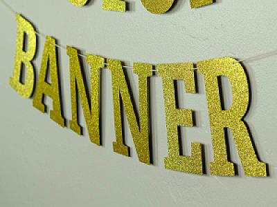 Custom "Slab Serif" Banner - All caps, bold font, large wide letters